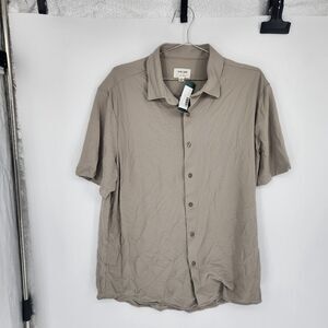 Julian & Mark Beige Large Nylon Ottoman Knit Shirt NWT